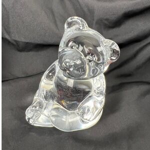 Vtg Princess House Clear‎ Crystal Teddy Bear Figurine Glass Animal Cottagecore